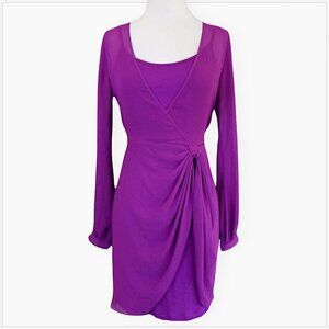 BCBG BCBGeneration Purple Azalea Wrap Look Layered Dress $138 NWT NEW Size XS